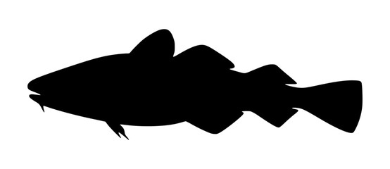 Black Fish Silhouette Vector Graphic