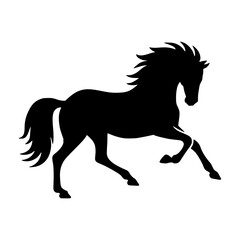 Silhouette Horse Running - Black Outline Vector