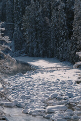 Serene River in Winter Wonderland