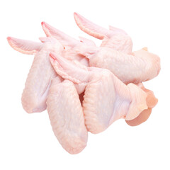 A fresh pile of uncooked chicken wings ready for grilling or baking, perfect for culinary photography.