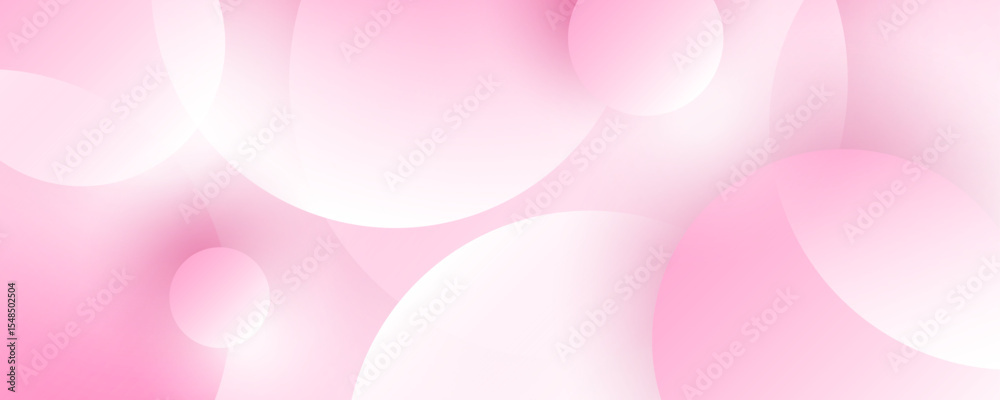 Wall mural 3d white pink abstract background overlap layer on bright space with cutout shape effect decoration.
