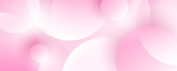 3D white pink abstract background overlap layer on bright space with cutout shape effect decoration. Modern graphic design element circles style concept for web, art, flyer, card, or brochure cover