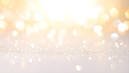Blurred light spectrum reflection on pale surface, white and gold diffusion 