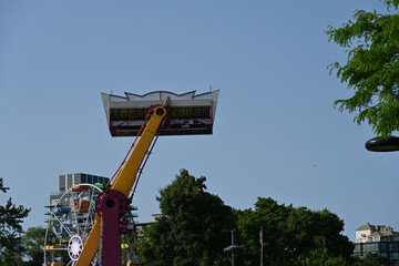 carousel against the sky and sport