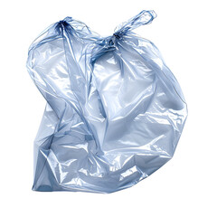 Crumpled translucent plastic bag on black background