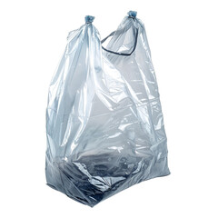 Transparent plastic bag isolated on black background