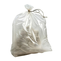Full White Garbage Bag Tied Up Waste Disposal