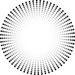 Circular mesh with gradient and transparency formed by points with a hollow circle inside