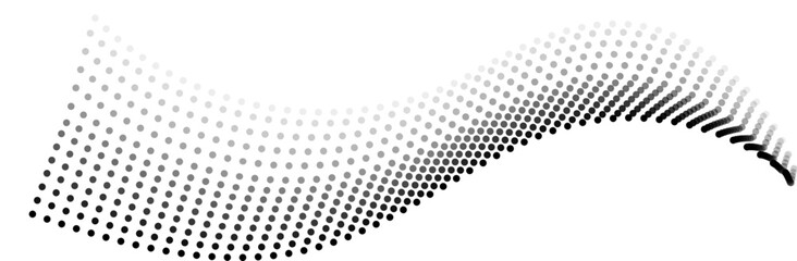 Curved lines formed by points with gradient and transparency