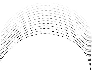 Mesh formed by dots forming an arc with gradient and transparency
