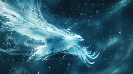 Mystical flying bird illustration
