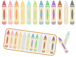 お絵描きが楽しくなる♪ クレヨンの文房具素材