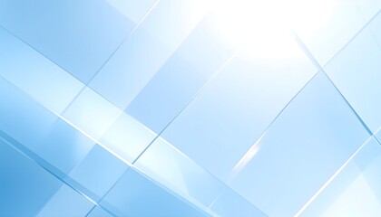 Soft blue glassy abstract background with refraction highlights and subtle flare