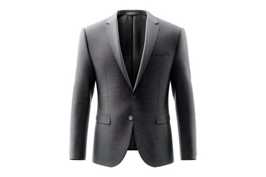 gray blazer suit jacket isolated on a transparent background