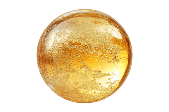 Gold bubble isolated on a transparent background