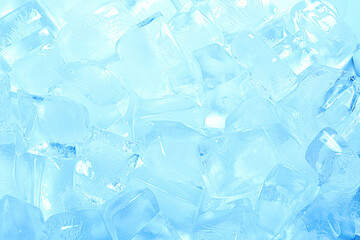 Cubes of clear ice as background, closeup