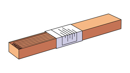 Obraz premium Illustration of an open matchbox with multiple matches inside, studio shot on white