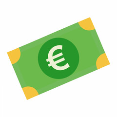 Isolated Euro Banknote Illustration on White Background Representing European Currency Finance and Economy Perfect for Financial Themed Designs and Business Presentations with a Clean and