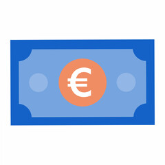 Stylized Euro Banknote Illustration on White Background Representing European Currency Finance and Economy with a Clean Modern Design for Financial Concepts and Business Applications