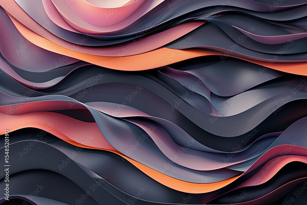 Poster dynamic layers of textured waves in abstract design showcase modern artistry and visual depth
