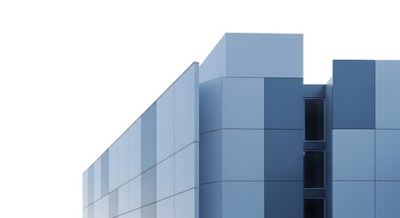 Modern architecture featuring a building facade with geometric patterns and clean lines