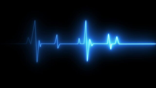 Neon glowing Heartbeat line. glowing Pulse trace. ECG and Cardiac symbol. Neon digital heartbeat icon and plus image. abstract neon heartbeat signal icon Heartbeat on black background