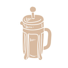 Hand-drawn coffee illustration with ink. Original drawing.