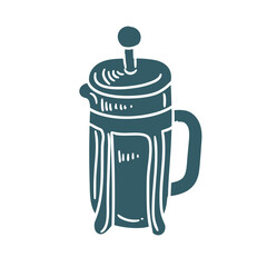 Hand-drawn coffee illustration with ink. Original drawing.