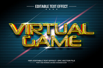 Naklejka premium Virtual game 3D editable text effect template