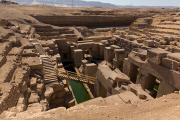 The Osireion at the rear of the temple of Seti I at Abydos.