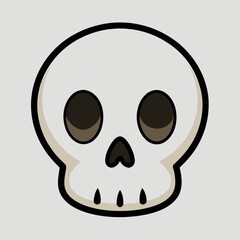 Fototapeta premium Cute Cartoon Skull with Simple Design.