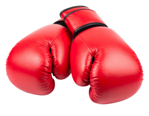 Guantes de boxeo rojos en diferentes ángulos