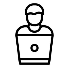 Student with Laptop Icon