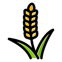 vector illustration of rice plant icon