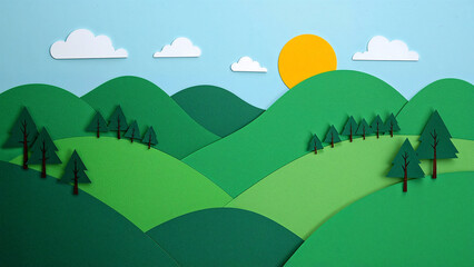 Obraz premium A tranquil valley embraced by colorful textures