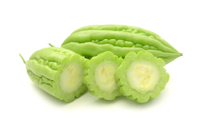 Bitter gourd isolated on white background,Thailand