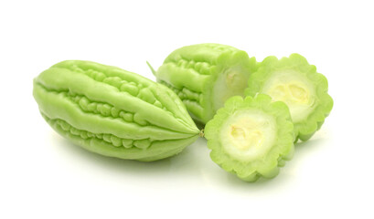 Bitter gourd isolated on white background
