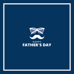 Obraz premium Happy Father’s Day with moustache, tie and glasses Vector illustration.