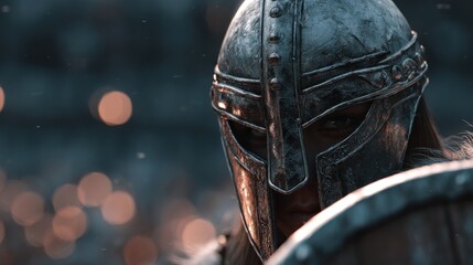 Warrior helmet closeup