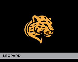 leopard puma, cheetah panther elegant head logo icon symbol design template illustration inspiration