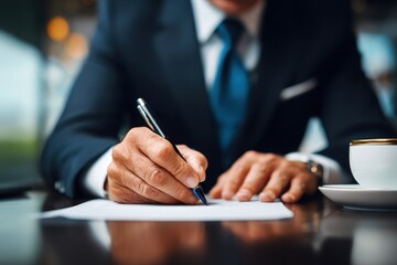 Close-up of Hands of Executives Signing Important Business Contracts in Modern Office Environment