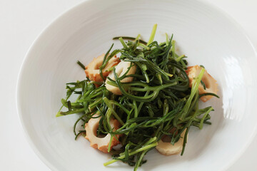 おかひじきとちくわの和え物