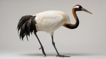 Obraz premium Red-crowned crane in profile (1)