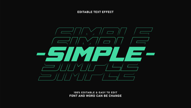 Simple text effect with editable stacked font style