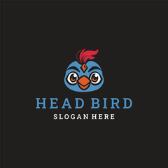 Head bird logo vector icon illustration