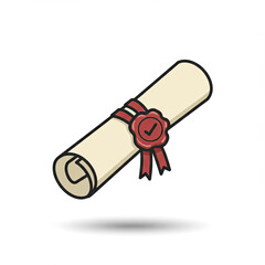 Certificate or Diploma Illustration with Seal