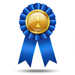 Blue ribbon rosette award, first place victory