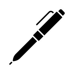 Pen icon in solid and stroke style. Flat illustration of vector icon on white background