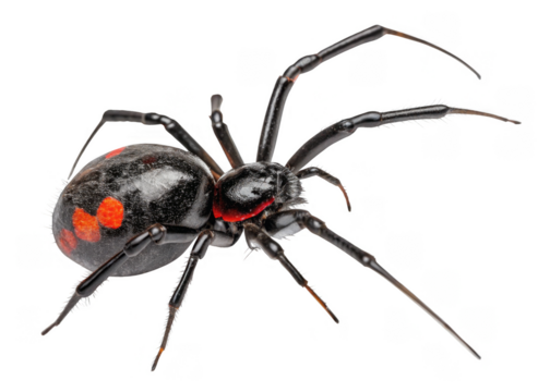 black-widow-spider  on a isolated transparent background - Powered by Adobe