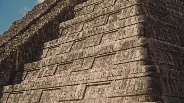 Mayan Pyramid Wall with Serpent Shadow Pattern